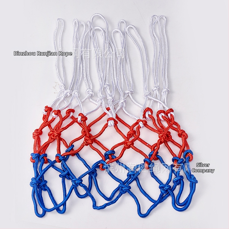 Plasă de baschet, țesătură manuală, nailon, calitate de joc, pentru inel standard