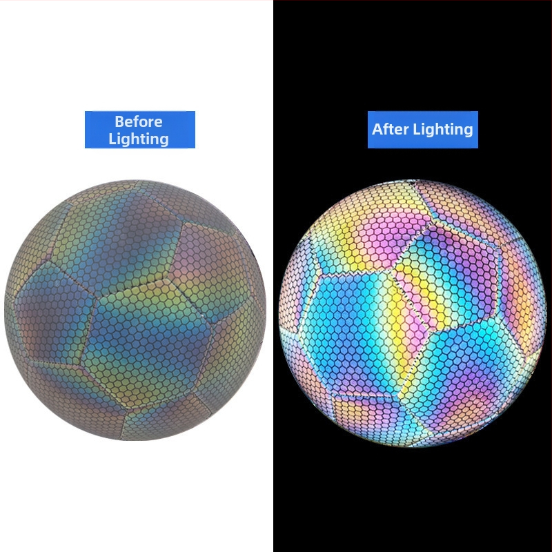 TPU jalgpall, masinõmblus, helendav fluorestseeruv ja peegeldav pind, kohandatud logo