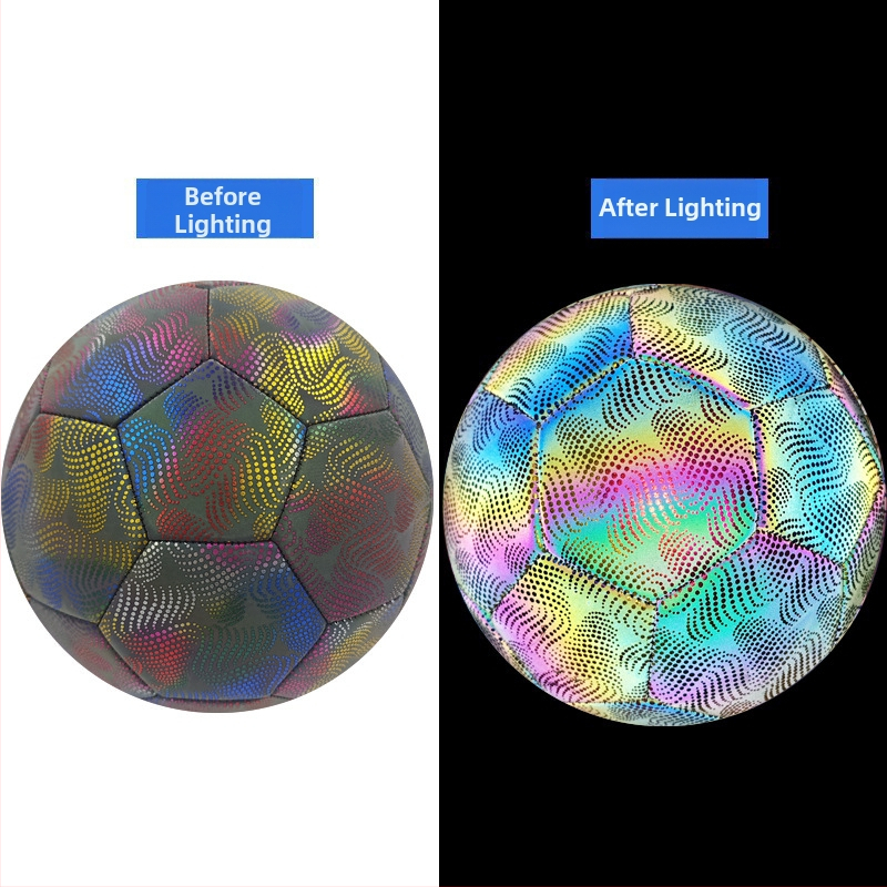 TPU jalgpall, masinõmblus, helendav fluorestseeruv ja peegeldav pind, kohandatud logo