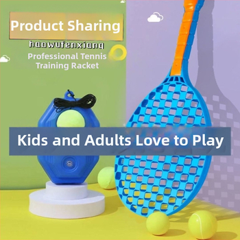 Tenisa treneris – interaktīva rotaļa ar virknes atgriešanos, komplekts tenisa raketēm iesācējiem, no plastmasas