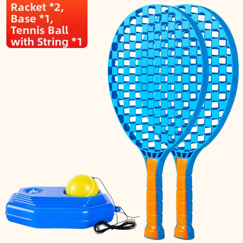 Tenisa treneris – interaktīva rotaļa ar virknes atgriešanos, komplekts tenisa raketēm iesācējiem, no plastmasas