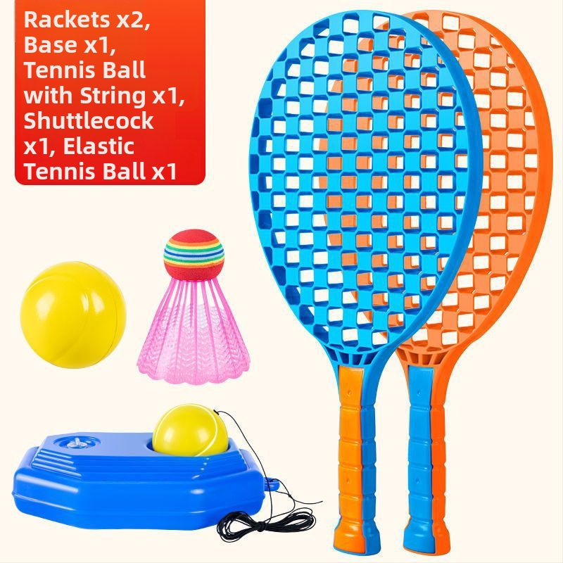 Tenisa treneris – interaktīva rotaļa ar virknes atgriešanos, komplekts tenisa raketēm iesācējiem, no plastmasas