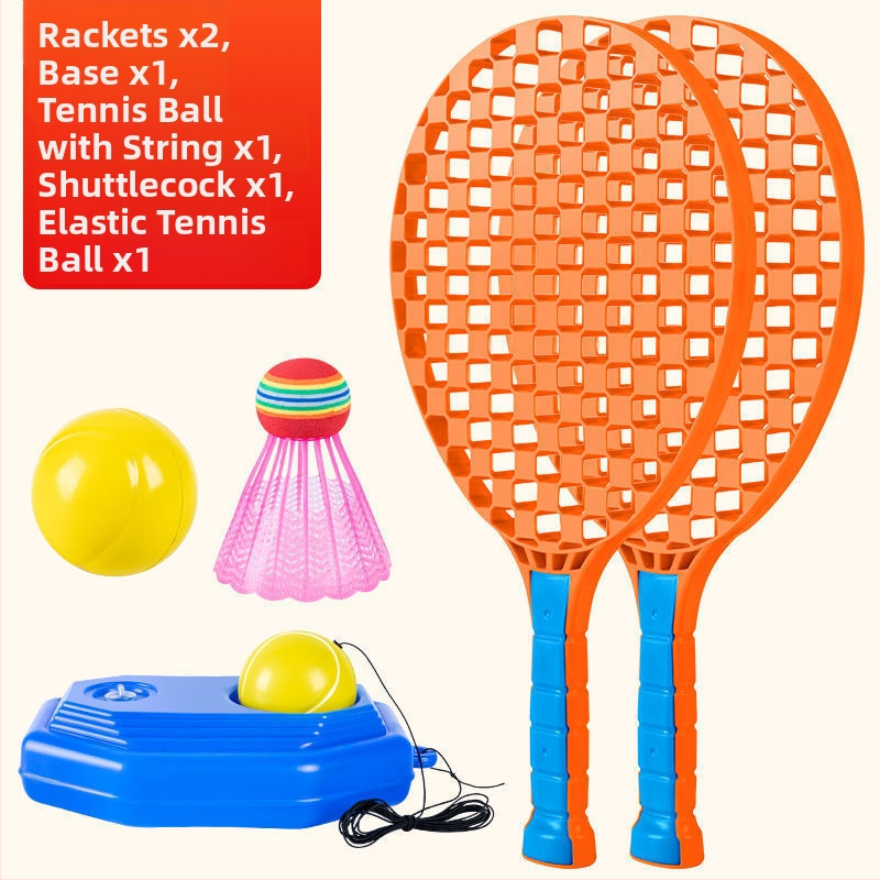 Tenisa treneris – interaktīva rotaļa ar virknes atgriešanos, komplekts tenisa raketēm iesācējiem, no plastmasas