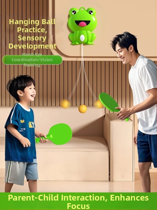 Bērnu galda tenisa trenažieris - iekšējais pakarināmais trenažieris roku-acu koordinācijai, interaktīvs ar vecākiem, PP materiāls - Kategorija: Galda teniss - Piemērots fitnesam un izklaidei