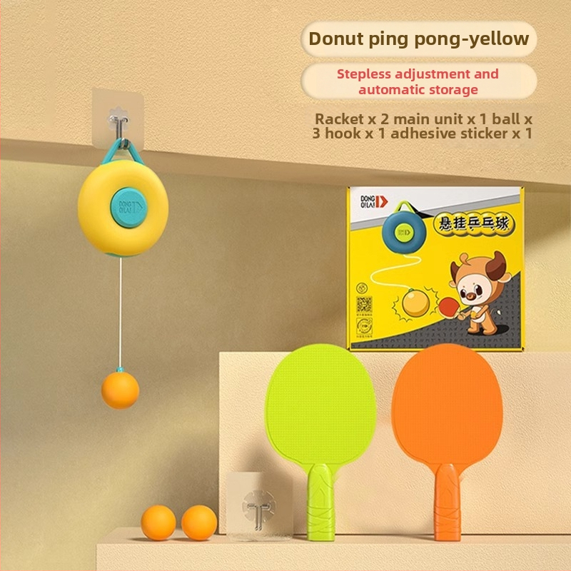 Bērnu galda tenisa trenažieris - iekšējais pakarināmais trenažieris roku-acu koordinācijai, interaktīvs ar vecākiem, PP materiāls - Kategorija: Galda teniss - Piemērots fitnesam un izklaidei