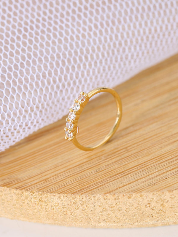 Nosni klip s cirkonima, bez piercinga, jednostavan ženski stil, geometrijski dizajn, bakrena podloga, elektropaliranje, Princeza serija