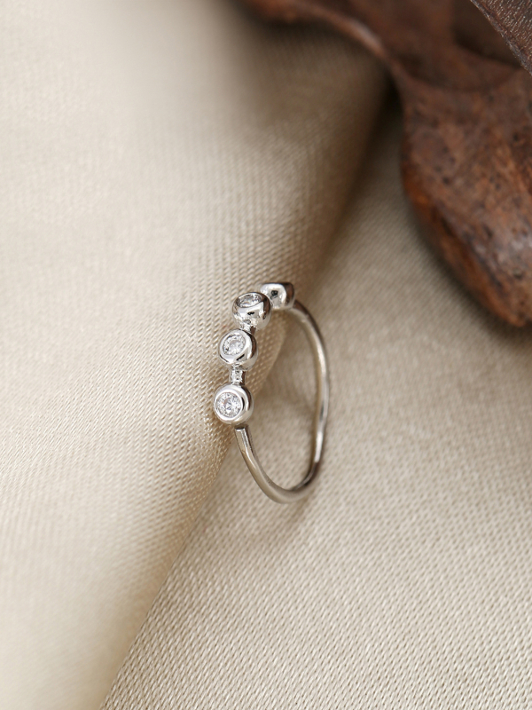 Nosni klip s cirkonima, bez piercinga, jednostavan ženski stil, geometrijski dizajn, bakrena podloga, elektropaliranje, Princeza serija