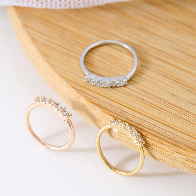 Nosni klip s cirkonima, bez piercinga, jednostavan ženski stil, geometrijski dizajn, bakrena podloga, elektropaliranje, Princeza serija