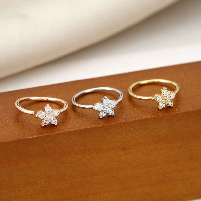 Nosni klip s cirkonima, bez piercinga, jednostavan ženski stil, geometrijski dizajn, bakrena podloga, elektropaliranje, Princeza serija