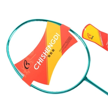 Raketa za badminton s karbonskim okvirom, težina 80–84 g, dizajn ravne glave, mogućnost prilagodbe, otisnuto logo