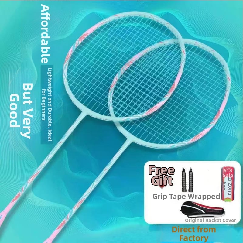 Zongjian badmintonireket terasest sulamiga raamiga, nailonniitidega, otsene löök, kaal 85–89 g, kohandamine saadaval