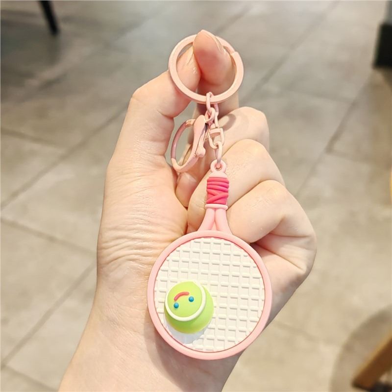 Teniso raketės raktų pakabukas — kūrybingas metalinis pakabukas, Jebeni