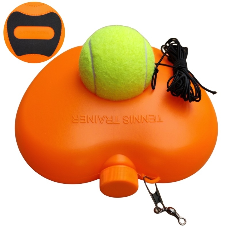 Vienintelis teniso treniruoklis savarankiškoms treniruotei su linijos kamuolio atspindžiu, pagrindas su gumos juosta, HDPE konstrukcija, Mingyi Brothers