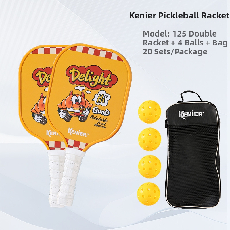 Kenier Bērnu profesionālais pickleball komplekts — iesācēju līmenis, poplar koks, 280 g uz nūju, 700 g pilnais komplekts