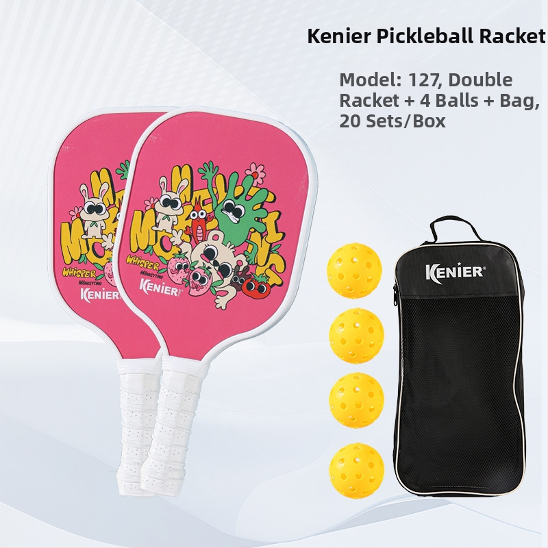 Kenier Bērnu profesionālais pickleball komplekts — iesācēju līmenis, poplar koks, 280 g uz nūju, 700 g pilnais komplekts