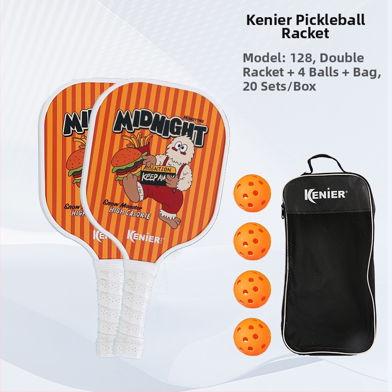 Kenier Bērnu profesionālais pickleball komplekts — iesācēju līmenis, poplar koks, 280 g uz nūju, 700 g pilnais komplekts