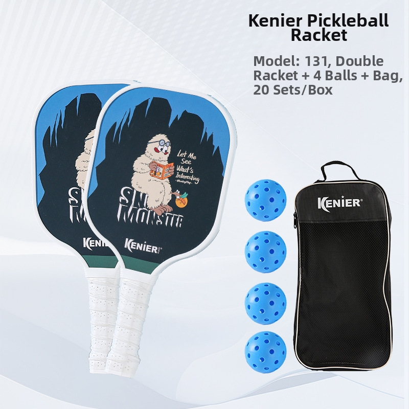 Kenier Bērnu profesionālais pickleball komplekts — iesācēju līmenis, poplar koks, 280 g uz nūju, 700 g pilnais komplekts