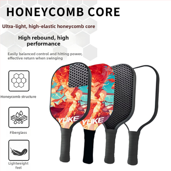 Pickleball rakete, stikla šķiedras konstrukcija (Zīmols: Yuke; Svars: 760)