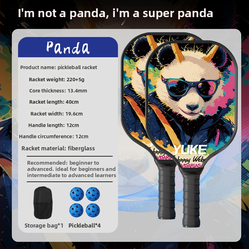 Pickleball rakete, stikla šķiedras konstrukcija (Zīmols: Yuke; Svars: 760)