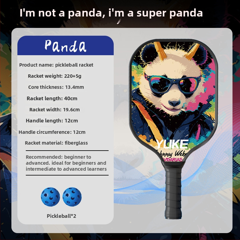 Pickleball rakete, stikla šķiedras konstrukcija (Zīmols: Yuke; Svars: 760)
