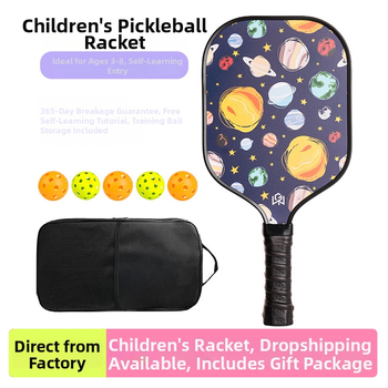 Bērnu pickleball nūja | Fiberglass konstrukcija | 185 g | Ietver 1 nūju un 5 bumbas vienam spēlei vai 1 iepakojumu ar 10 bumbām divām spēlēm