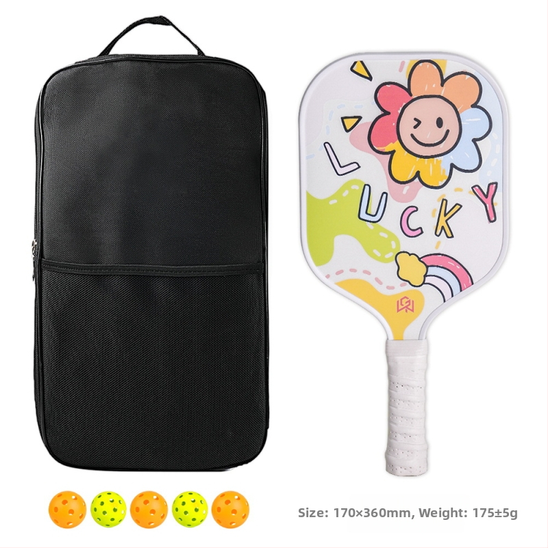 Bērnu pickleball nūja | Fiberglass konstrukcija | 185 g | Ietver 1 nūju un 5 bumbas vienam spēlei vai 1 iepakojumu ar 10 bumbām divām spēlēm