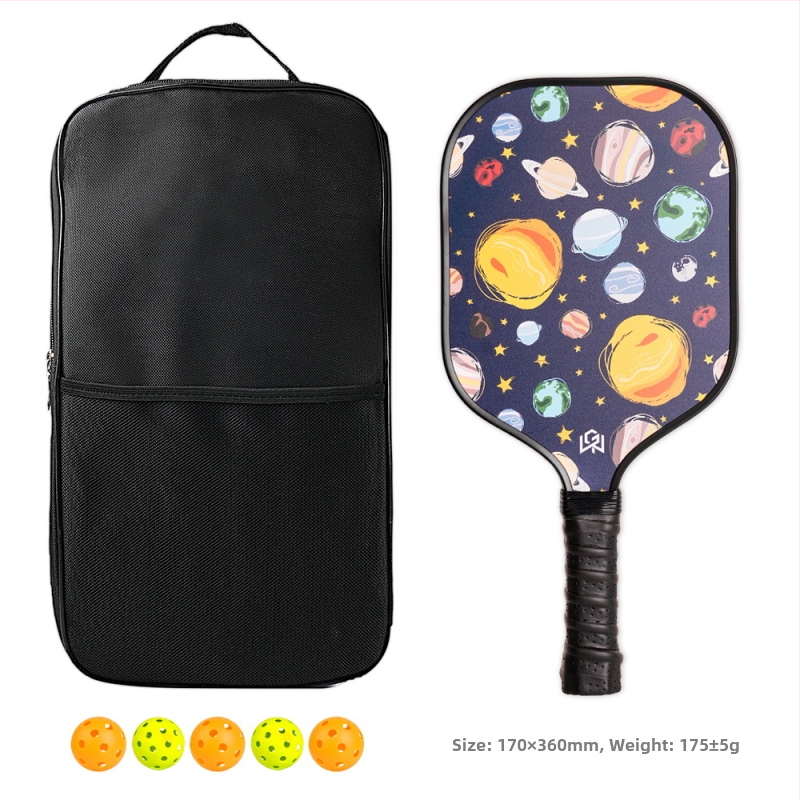 Bērnu pickleball nūja | Fiberglass konstrukcija | 185 g | Ietver 1 nūju un 5 bumbas vienam spēlei vai 1 iepakojumu ar 10 bumbām divām spēlēm