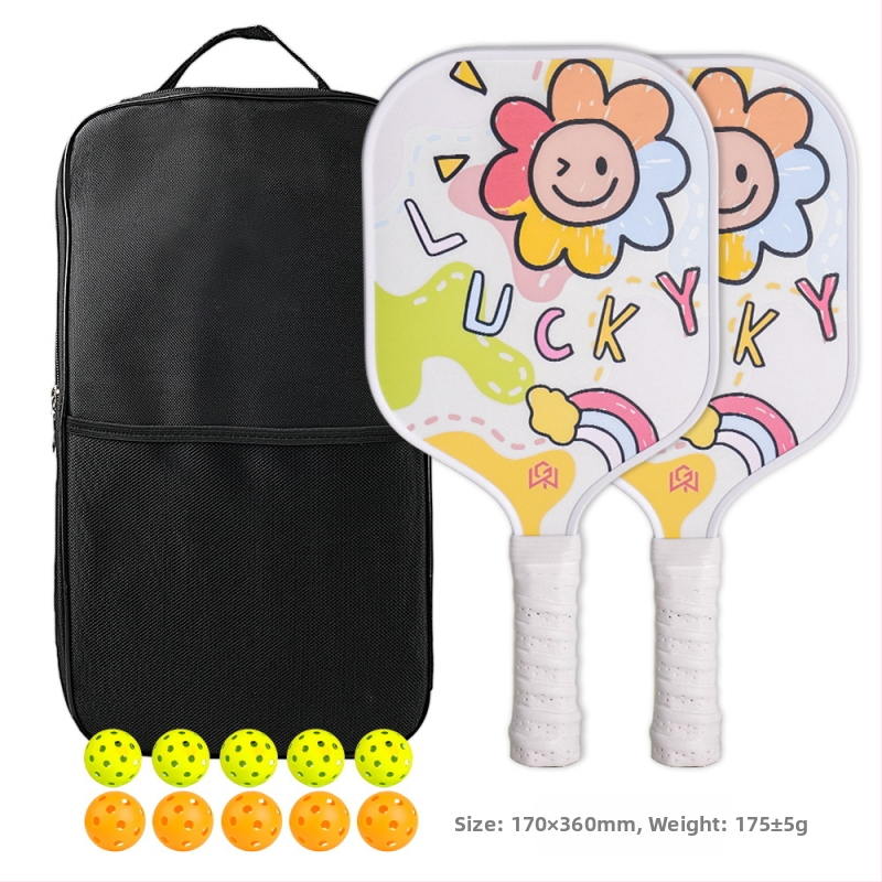 Bērnu pickleball nūja | Fiberglass konstrukcija | 185 g | Ietver 1 nūju un 5 bumbas vienam spēlei vai 1 iepakojumu ar 10 bumbām divām spēlēm