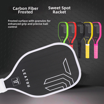 Pickleball nūja no oglekļa šķiedras ar matētu virsmu, svars 127 g, zīmols Lituo, piemērota treniņiem un turnīriem.