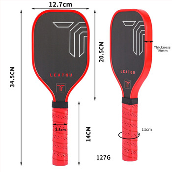 Pickleball nūja no oglekļa šķiedras ar matētu virsmu, svars 127 g, zīmols Lituo, piemērota treniņiem un turnīriem.