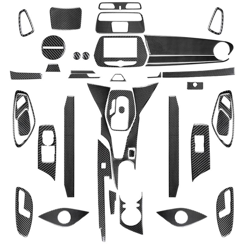 Interjera oglekļa šķiedras līmējamais komplekts dekoratīvām uzlīmēm Chevrolet Camaro (16-23), modelis Djxfl013–djxfl066, zīmols Salsa carbon fiber, logotipa drukāšana iespējama, pielāgošana