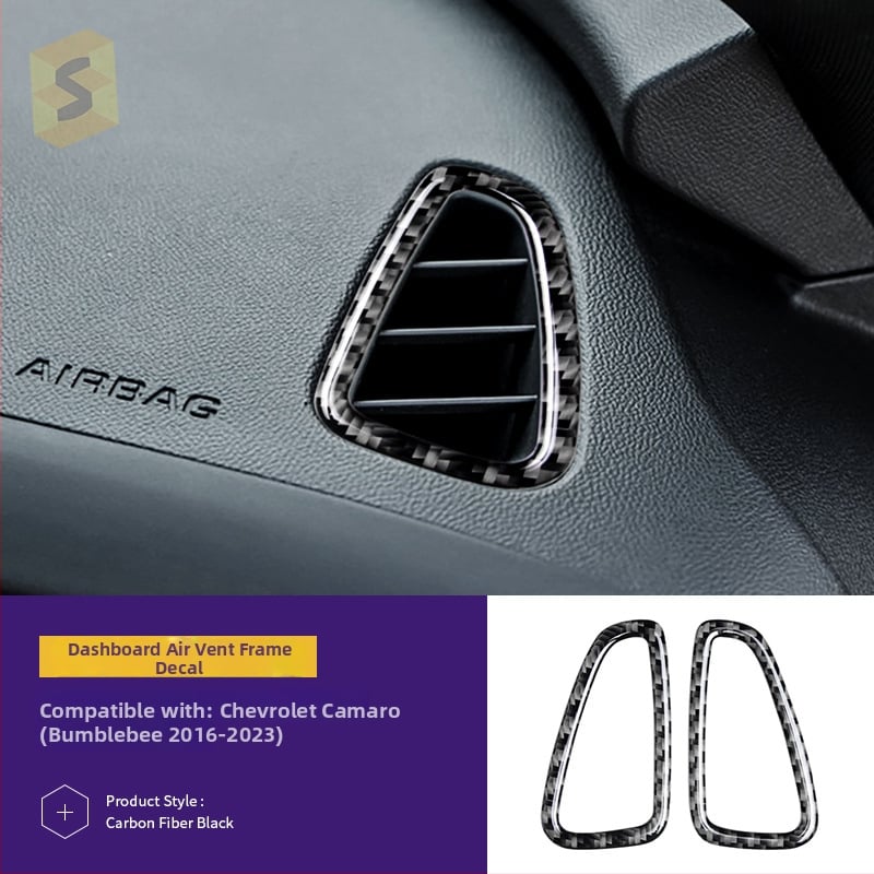 Interjera oglekļa šķiedras līmējamais komplekts dekoratīvām uzlīmēm Chevrolet Camaro (16-23), modelis Djxfl013–djxfl066, zīmols Salsa carbon fiber, logotipa drukāšana iespējama, pielāgošana