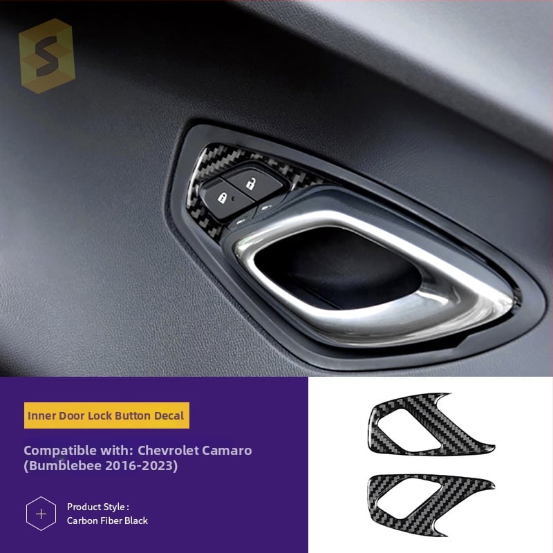 Interjera oglekļa šķiedras līmējamais komplekts dekoratīvām uzlīmēm Chevrolet Camaro (16-23), modelis Djxfl013–djxfl066, zīmols Salsa carbon fiber, logotipa drukāšana iespējama, pielāgošana