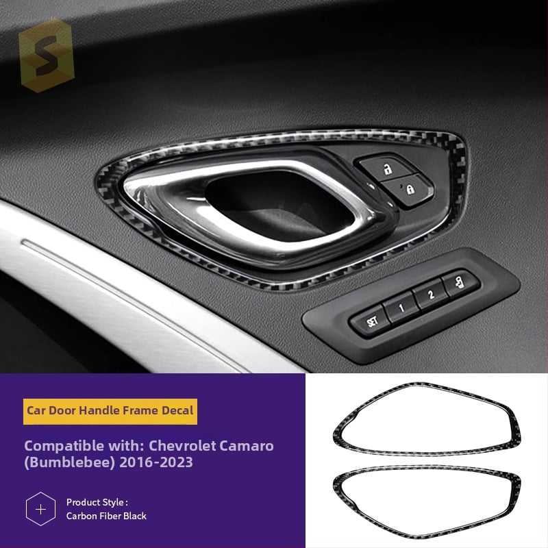 Interjera oglekļa šķiedras līmējamais komplekts dekoratīvām uzlīmēm Chevrolet Camaro (16-23), modelis Djxfl013–djxfl066, zīmols Salsa carbon fiber, logotipa drukāšana iespējama, pielāgošana