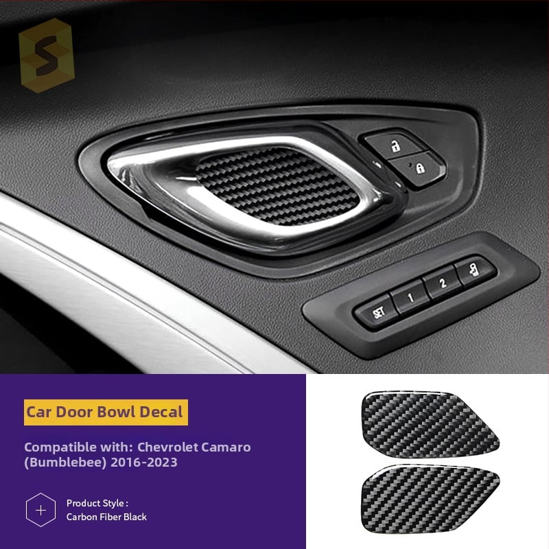 Interjera oglekļa šķiedras līmējamais komplekts dekoratīvām uzlīmēm Chevrolet Camaro (16-23), modelis Djxfl013–djxfl066, zīmols Salsa carbon fiber, logotipa drukāšana iespējama, pielāgošana