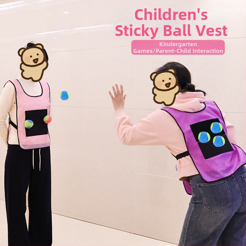 Dječja tekstilna igra s ljepivim kuglicama za vanjsku ciljnu igru – potiče koordinaciju ruka-oko, interaktivna igra, uzrast 4–6 godina