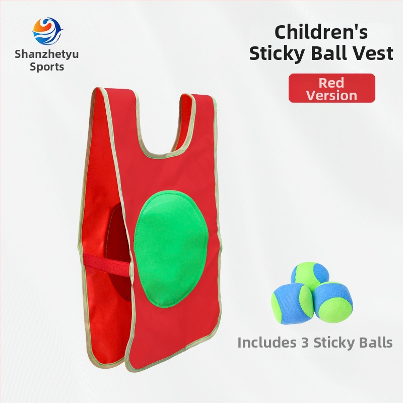 Dječja tekstilna igra s ljepivim kuglicama za vanjsku ciljnu igru – potiče koordinaciju ruka-oko, interaktivna igra, uzrast 4–6 godina