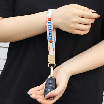 Rokām darināts atslēgu piekariņš maisam, basketbola raksts, poliesters, vienkāršs stils, pavasaris 2025