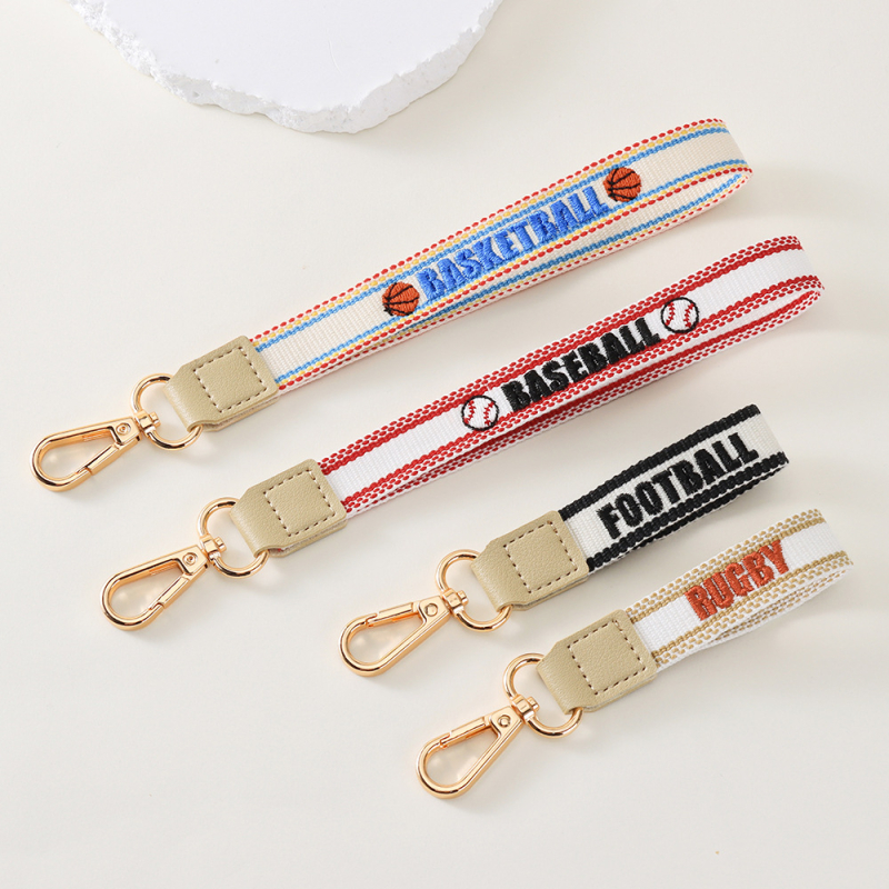 Rokām darināts atslēgu piekariņš maisam, basketbola raksts, poliesters, vienkāršs stils, pavasaris 2025