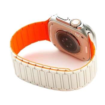 FKFM Λωρίδα ρολογιού από σιλικόνη με μαγνητικό κούμπωμα, αθλητικό στυλ, συμβατή με Apple Watch