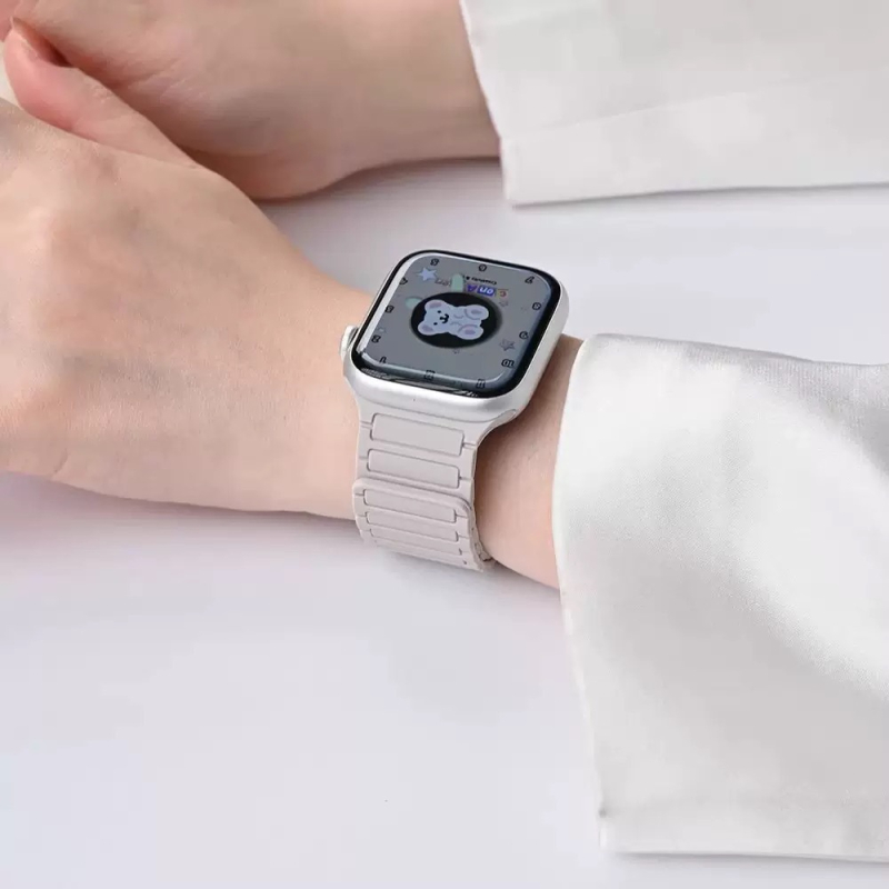 FKFM Λωρίδα ρολογιού από σιλικόνη με μαγνητικό κούμπωμα, αθλητικό στυλ, συμβατή με Apple Watch