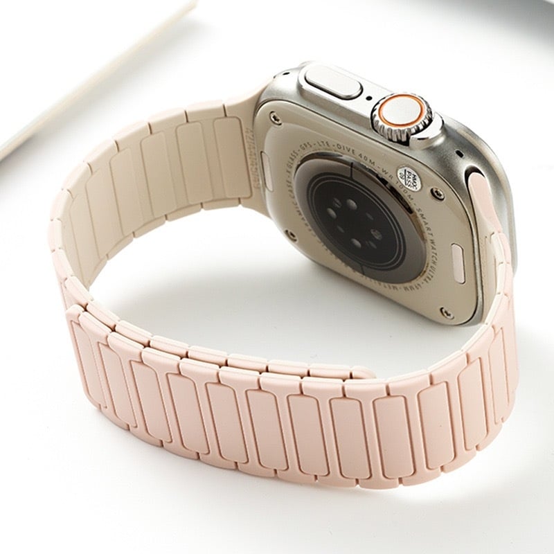 FKFM Λωρίδα ρολογιού από σιλικόνη με μαγνητικό κούμπωμα, αθλητικό στυλ, συμβατή με Apple Watch