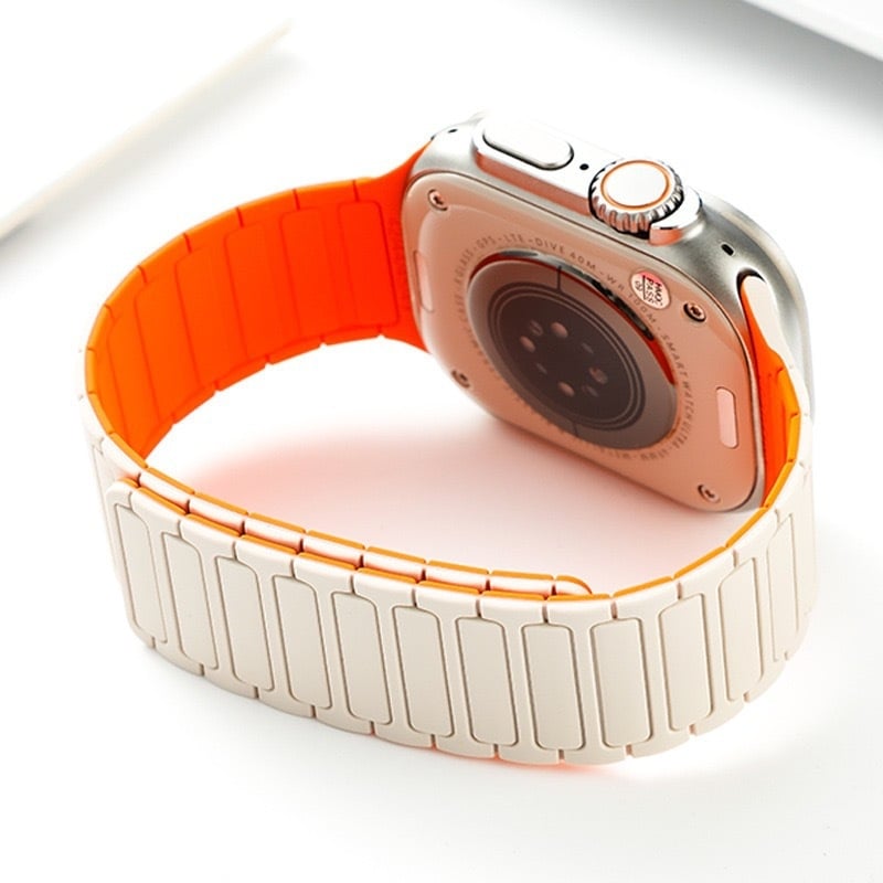 FKFM Λωρίδα ρολογιού από σιλικόνη με μαγνητικό κούμπωμα, αθλητικό στυλ, συμβατή με Apple Watch