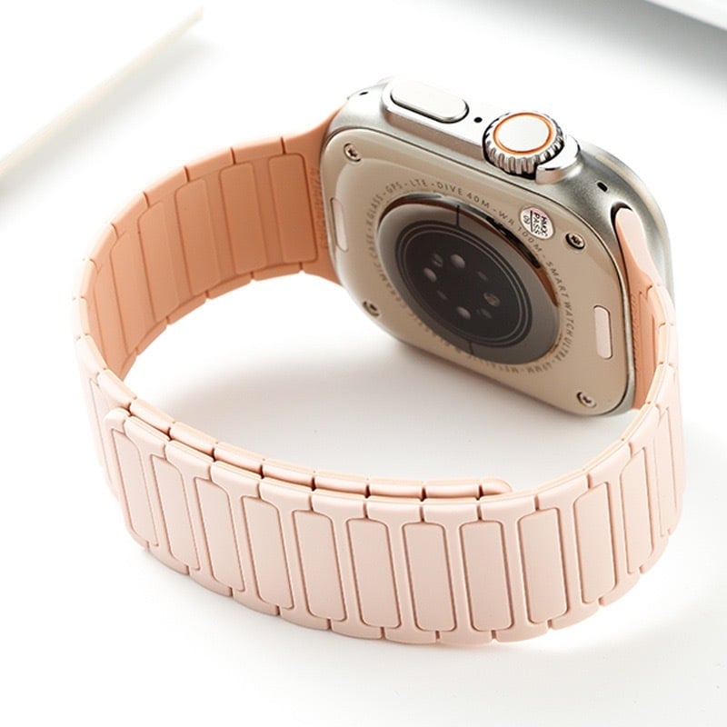 FKFM Λωρίδα ρολογιού από σιλικόνη με μαγνητικό κούμπωμα, αθλητικό στυλ, συμβατή με Apple Watch