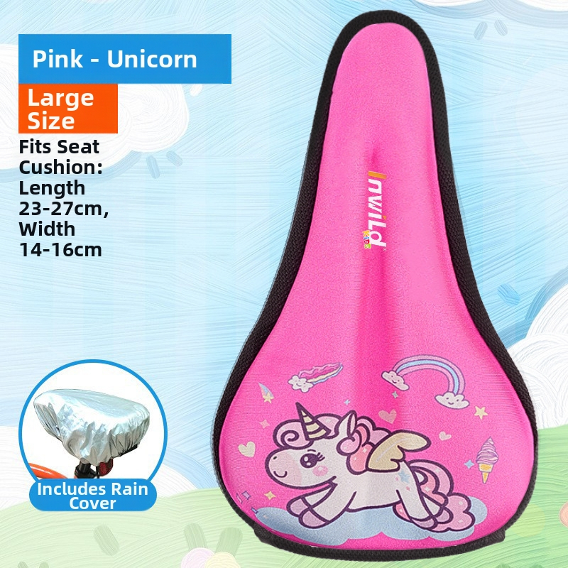 Inwild Laste jalgratta sadula kate – paksenenud, pehme silikoonist padja koos vahtu ja polüestriga, sobib jalgratastele ja lastevankritele