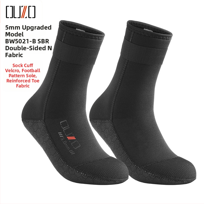 Neoprēna niršanas zeķes 3-5 mm, nenoslīdējošas, ātri žūst, siltas ziemas niršanai (Materiāls: Neoprēns; Biezums: 3-5 mm; Iespējas: Nenoslādētas, Ātri žūst)