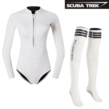 Sieviešu neoprēna niršanas tops viengabala, garām piedurknēm, plūšanai un niršanai, silts, saules aizsardzība