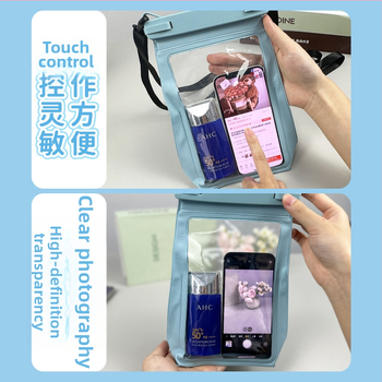 Vodootporna torbica za telefon s crossbody remenom, PVC, otisak logotipa, prilagodljiva, velik kapacitet, za plivanje, ronjenje i drift