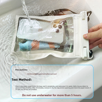 Vodootporna torbica za telefon s crossbody remenom, PVC, otisak logotipa, prilagodljiva, velik kapacitet, za plivanje, ronjenje i drift