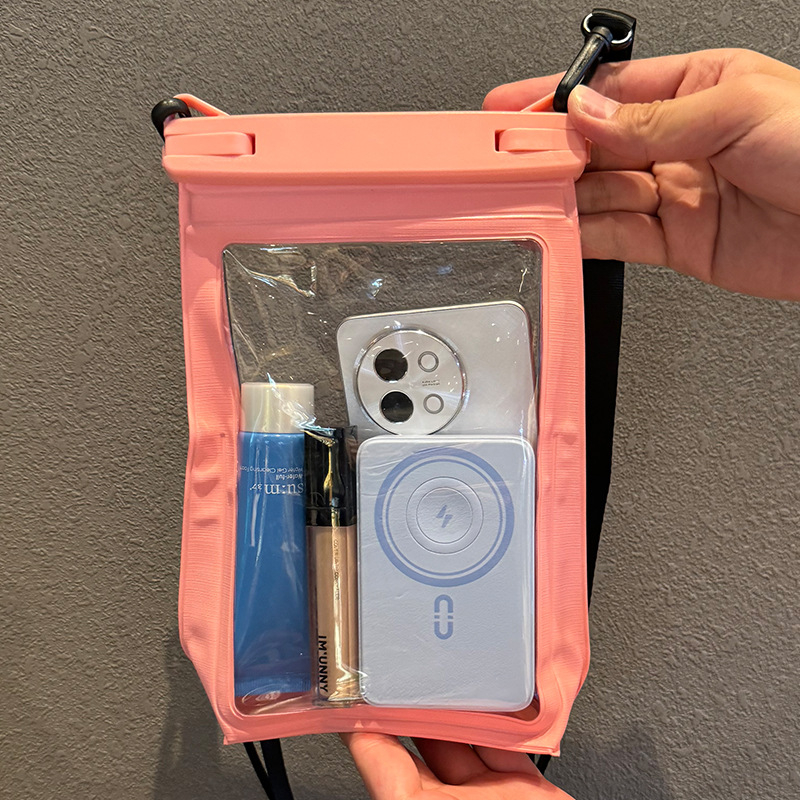 Vodootporna torbica za telefon s crossbody remenom, PVC, otisak logotipa, prilagodljiva, velik kapacitet, za plivanje, ronjenje i drift